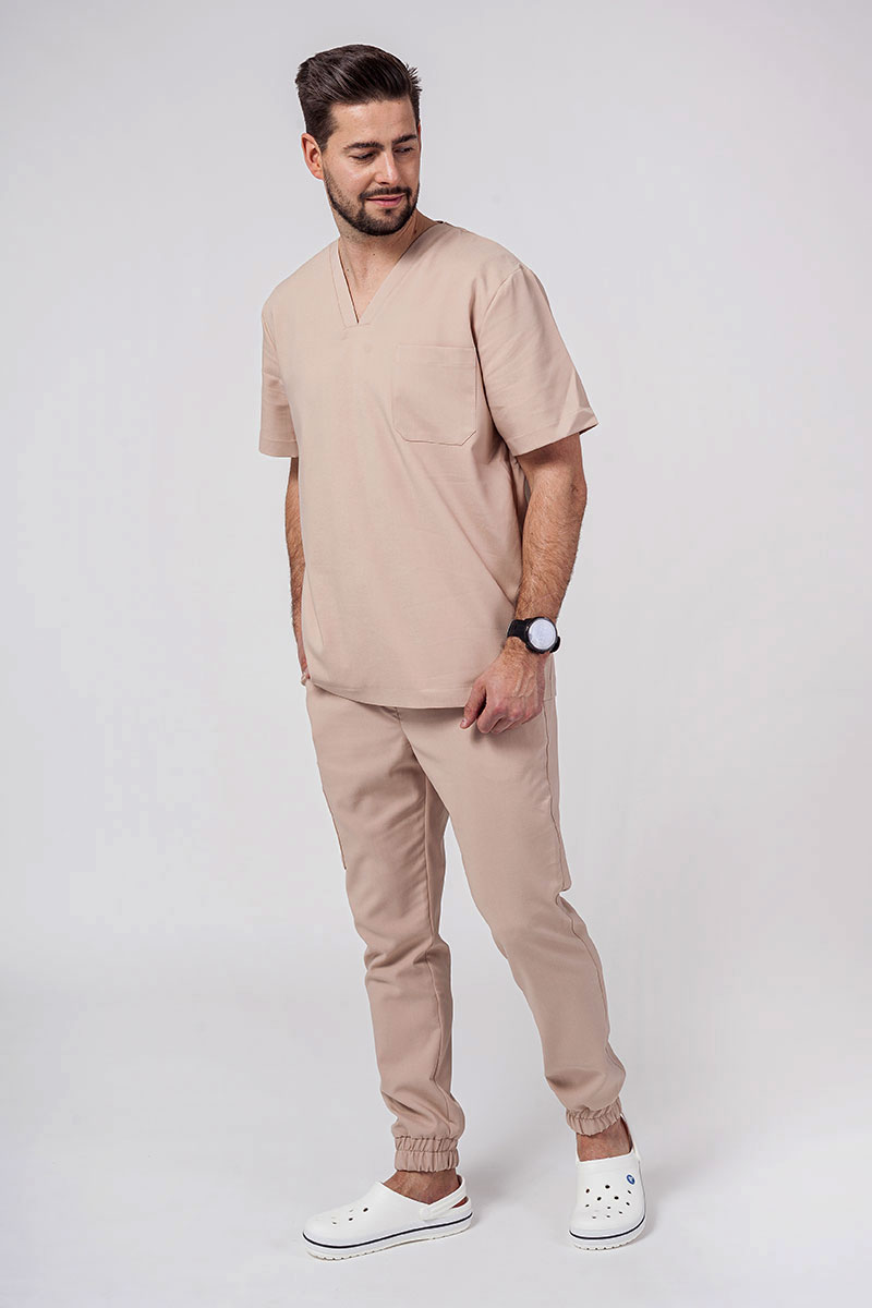 Komplet medyczny męski Sunrise Uniforms Premium Men (bluza Dose, spodnie Select jogger) beżowy