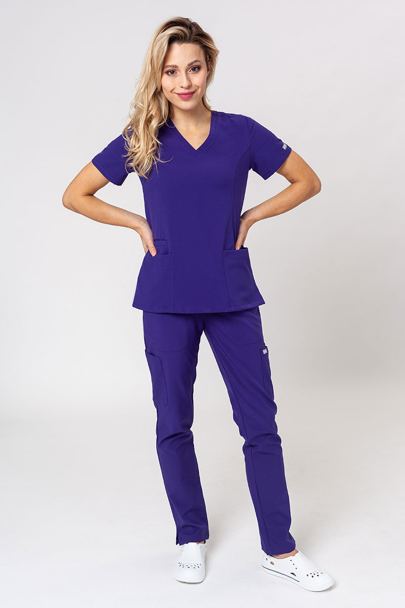 Komplet medyczny damski Maevn Momentum (bluza Double V-neck, spodnie 6-pocket) fioletowy