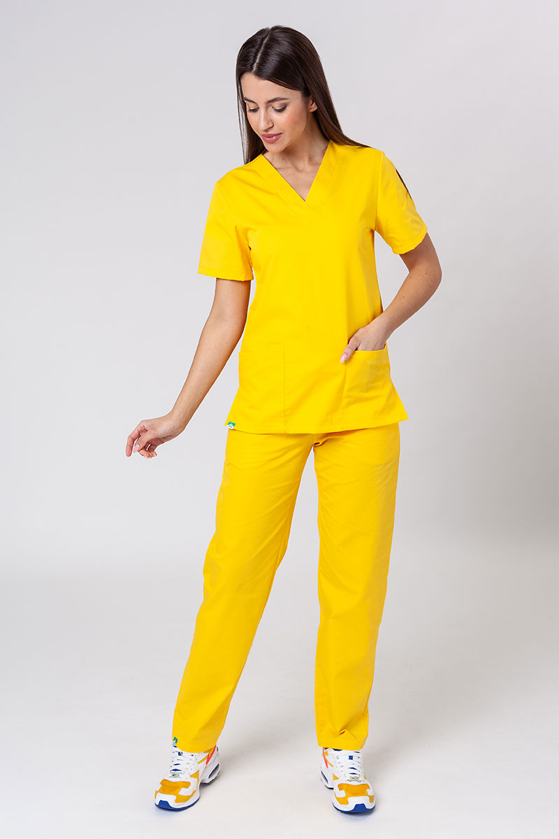 Komplet medyczny damski Sunrise Uniforms Basic Classic (bluza Light, spodnie Regular) żółty