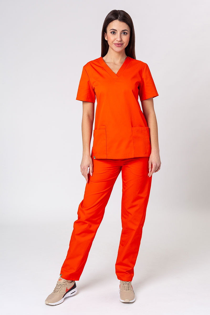 Komplet medyczny damski Sunrise Uniforms Basic Classic (bluza Light, spodnie Regular) pomarańczowy