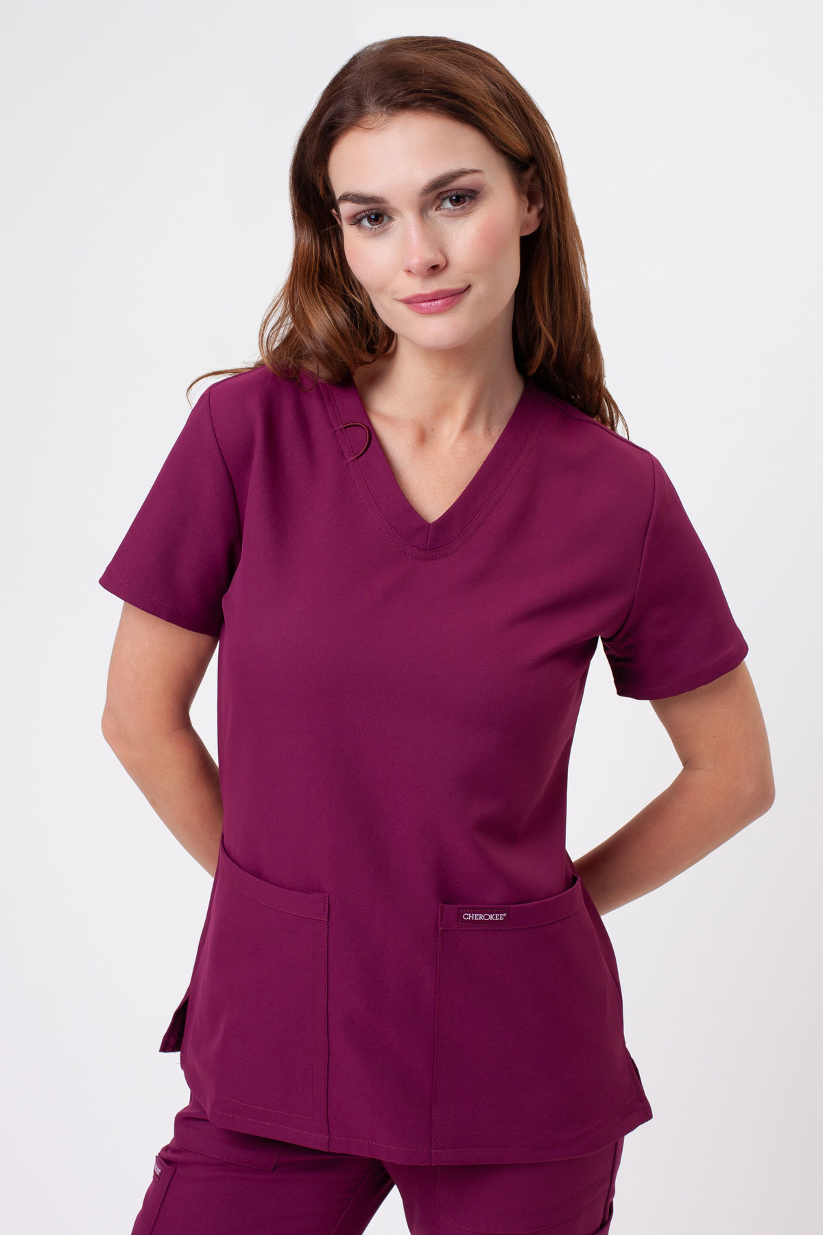 Bluza medyczna damska Cherokee Ultra V-neck Top wiśniowa