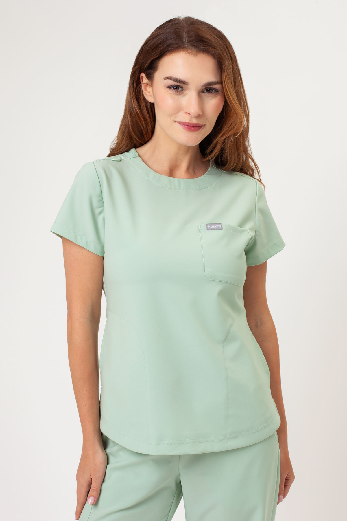 Bluza medyczna damska Maevn Momentum Round Neck miętowa