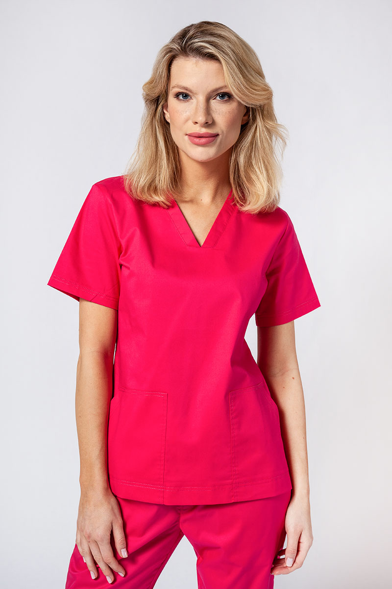 Bluza medyczna damska Sunrise Uniforms Active Bloom malinowa