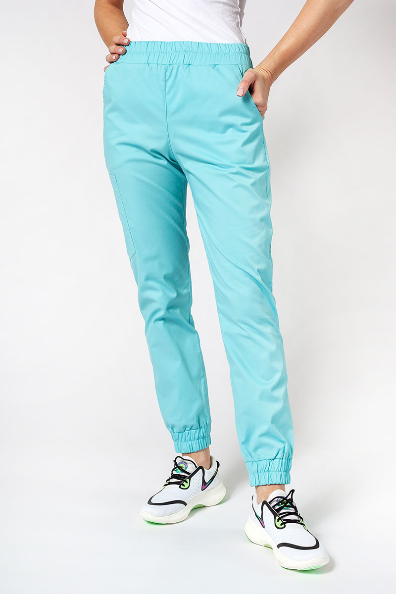 Spodnie medyczne damskie Sunrise Uniforms Active Air jogger aqua