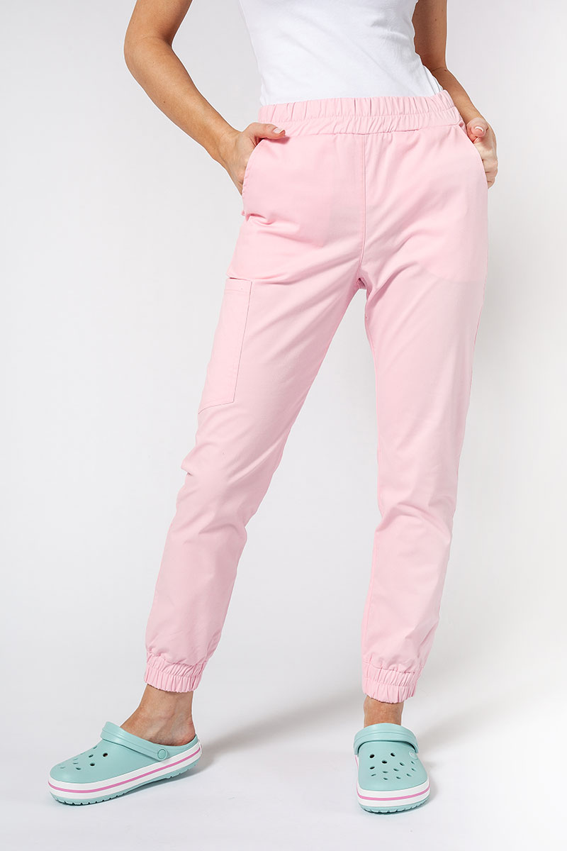 Spodnie medyczne damskie Sunrise Uniforms Active Air jogger różowe