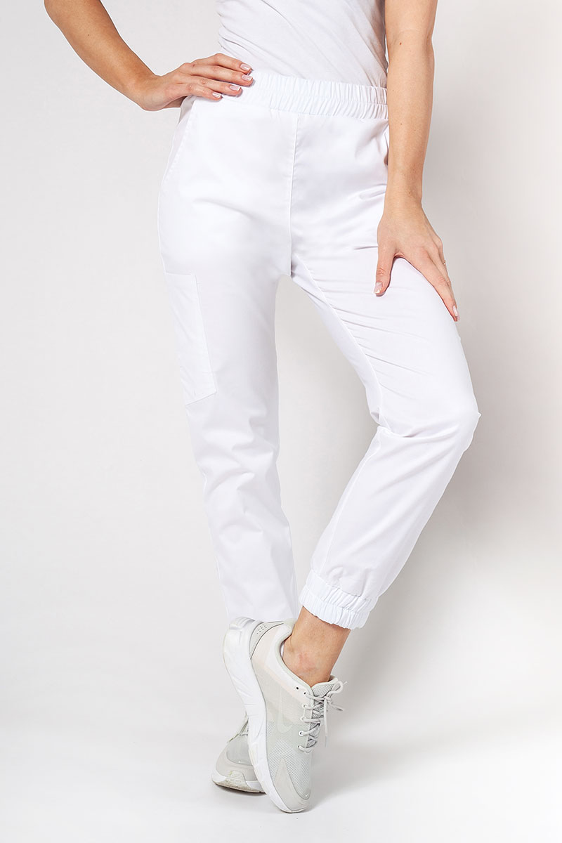 Spodnie medyczne damskie Sunrise Uniforms Active Air jogger białe