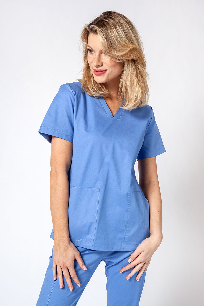 Bluza medyczna damska Sunrise Uniforms Active Bloom klasyczny błekit