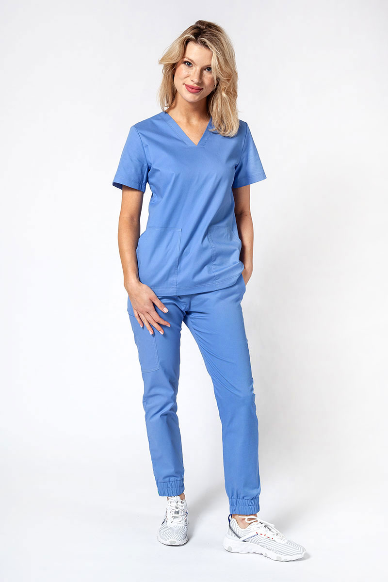 Komplet medyczny damski Sunrise Uniforms Active III (bluza Bloom, spodnie Air) klasyczny błękit