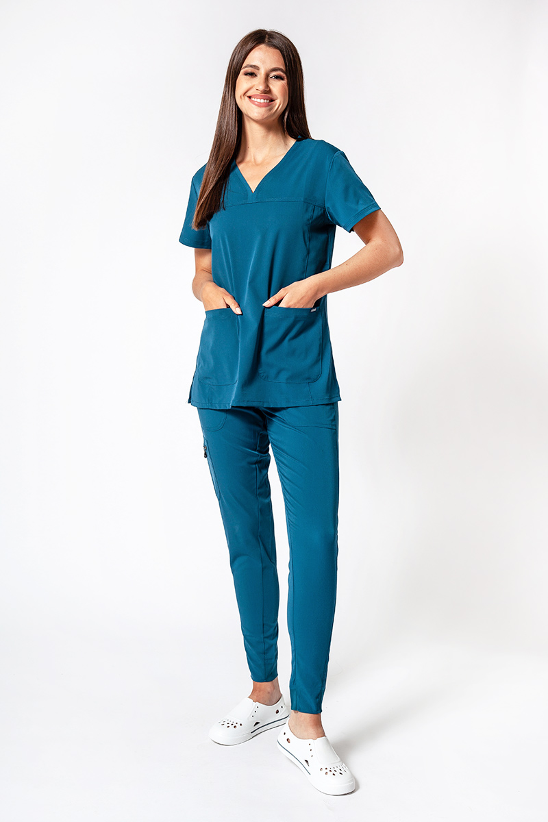 Komplet medyczny Adar Uniforms Ultimate karaibski błękit (z bluzą Sweetheart - elastic)