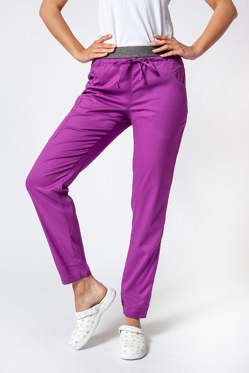 Spodnie medyczne damskie Maevn Matrix semi-jogger fioletowe