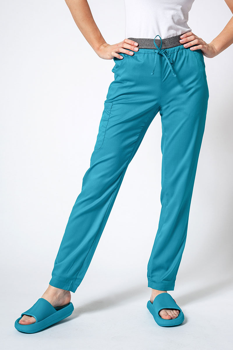 Spodnie medyczne damskie Maevn Matrix Contrast semi-jogger morski błękit