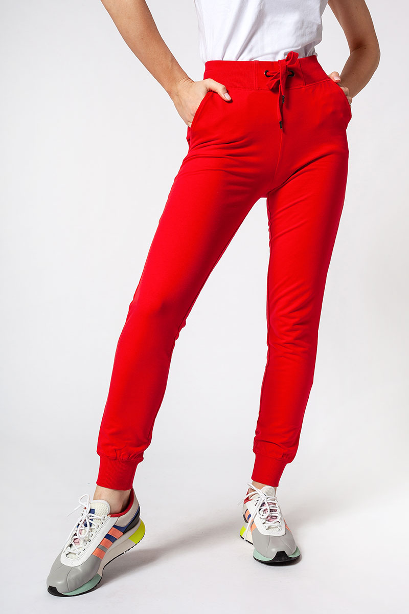 Spodnie damskie dresowe Malfini Rest czerwone
