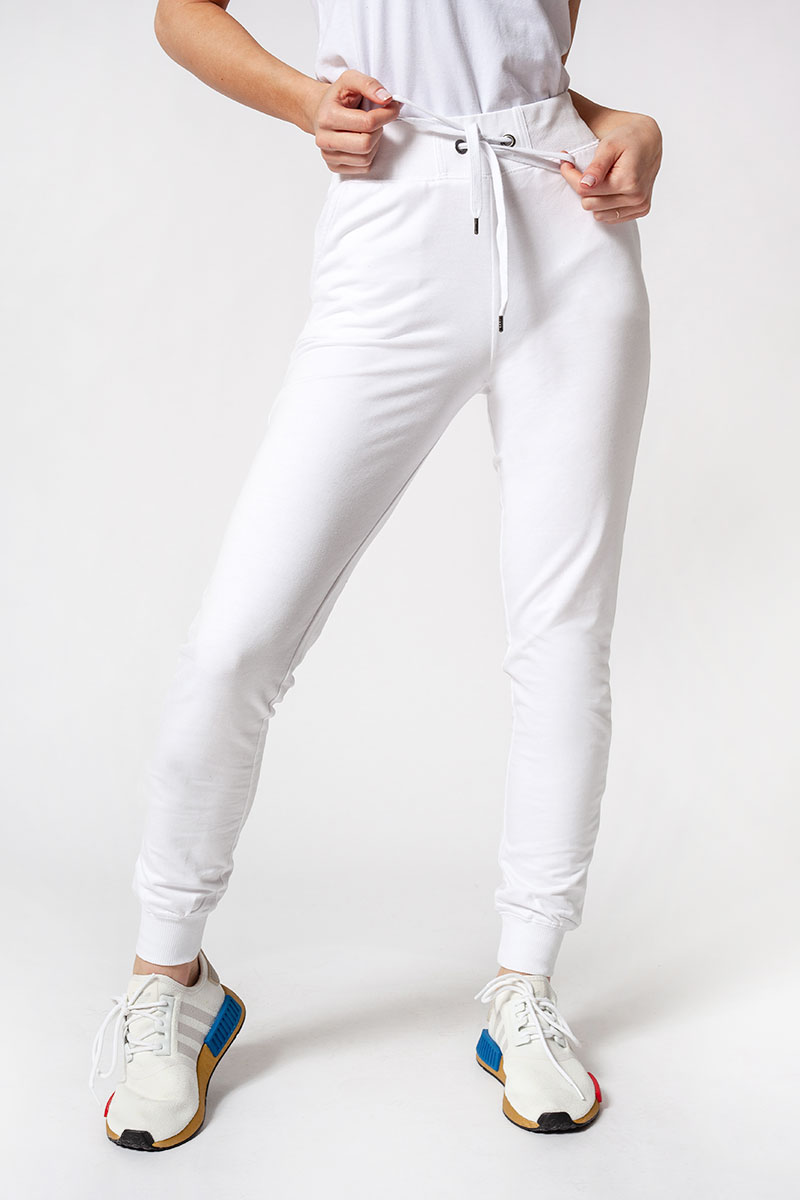 Spodnie damskie dresowe Malfini Rest białe
