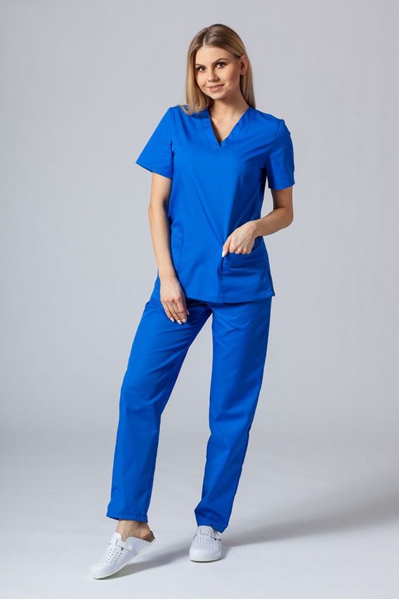 Komplet medyczny damski Sunrise Uniforms Basic Classic (bluza Light, spodnie Regular) królewski granat-1