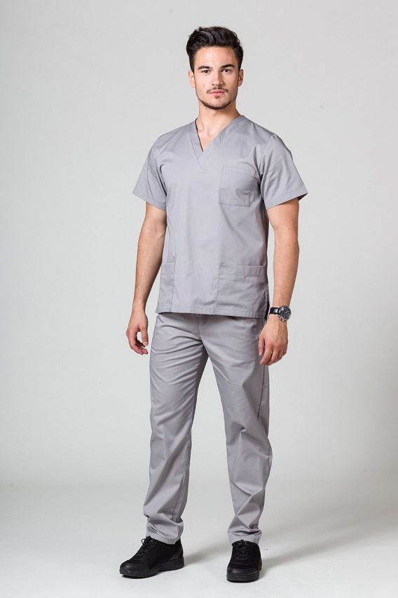 Komplet medyczny męski Sunrise Uniforms Basic Classic (bluza Standard, spodnie Regular) szary-1