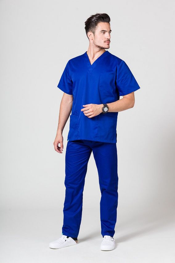 Komplet medyczny męski Sunrise Uniforms Basic Classic (bluza Standard, spodnie Regular) granatowy-1