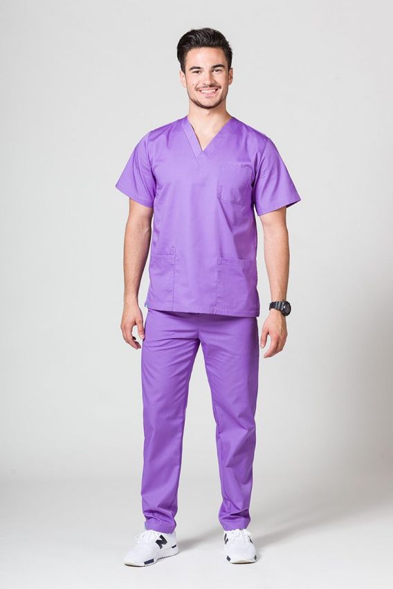 Komplet medyczny męski Sunrise Uniforms Basic Classic (bluza Standard, spodnie Regular) fioletowy-1