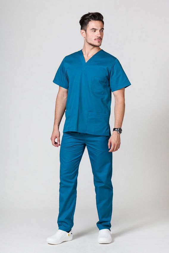 Komplet medyczny męski Sunrise Uniforms Basic Classic (bluza Standard, spodnie Regular) karaibski błękit-1