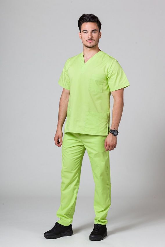 Komplet medyczny męski Sunrise Uniforms limonkowy (z bluzą uniwersalną)-1