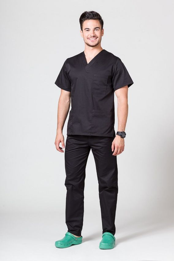 Komplet medyczny męski Sunrise Uniforms czarny (z bluzą uniwersalną)-1