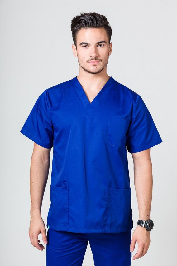 Bluza medyczna męska Sunrise Uniforms Basic Standard granatowa-1