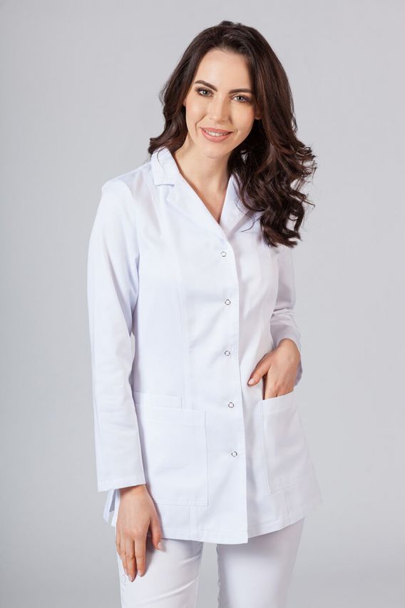 Fartuch medyczny Sunrise Uniforms krótki z długim rękawem biały-1