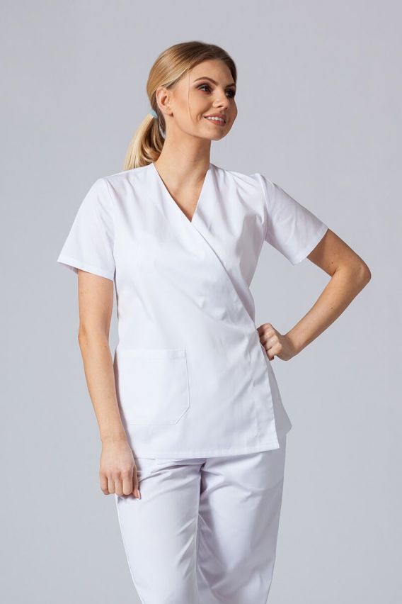 Fartuszek/bluza damska wiązana Sunrise Uniforms biała-1