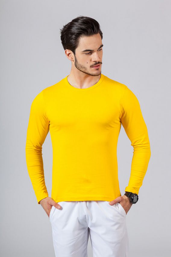 Koszulka męska z długim rękawem Malfini Fit żółta-1