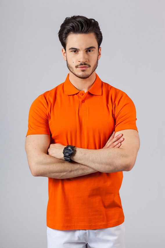 Koszulka męska Malfini Single Jersey polo pomarańczowa-1
