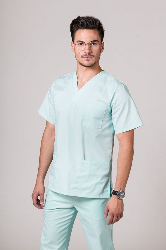 Bluza medyczna męska Sunrise Uniforms Basic Standard miętowa-1