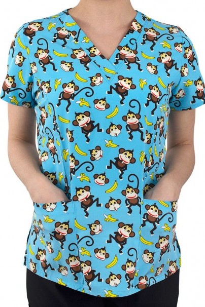 Kolorowa bluza damska Maevn Prints małpki-1
