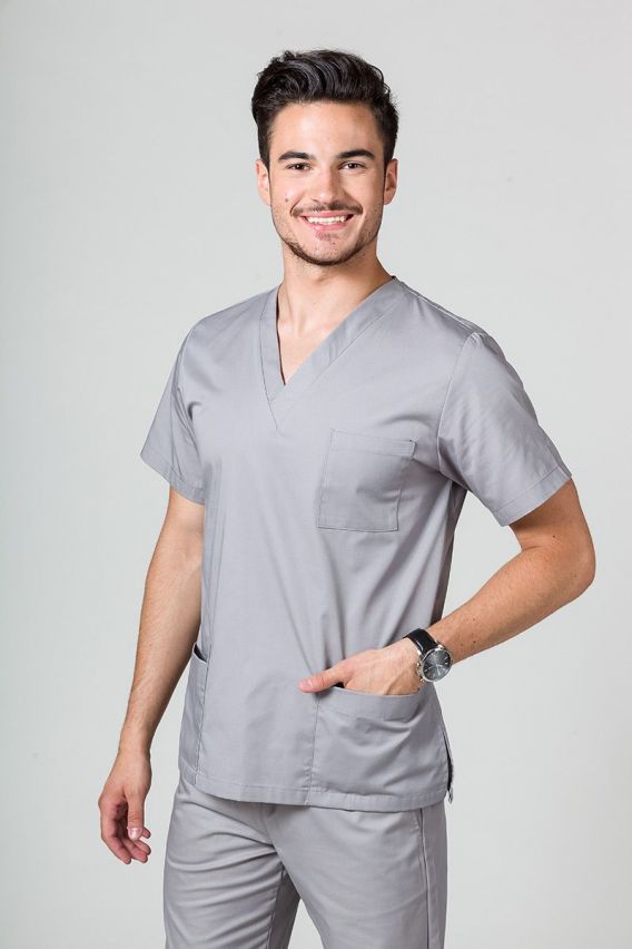 Bluza medyczna męska Sunrise Uniforms Basic Standard szara-1