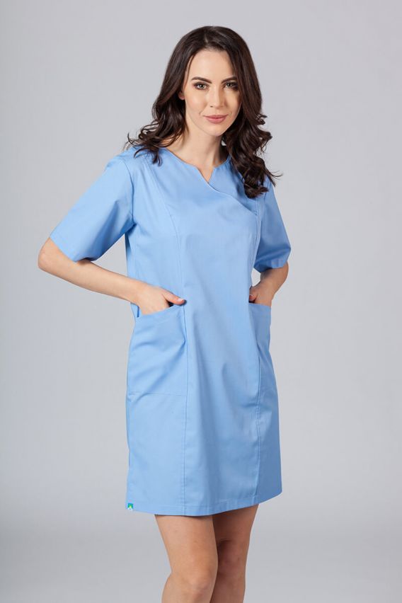 Sukienka medyczna damska klasyczna Sunrise Uniforms niebieska-1
