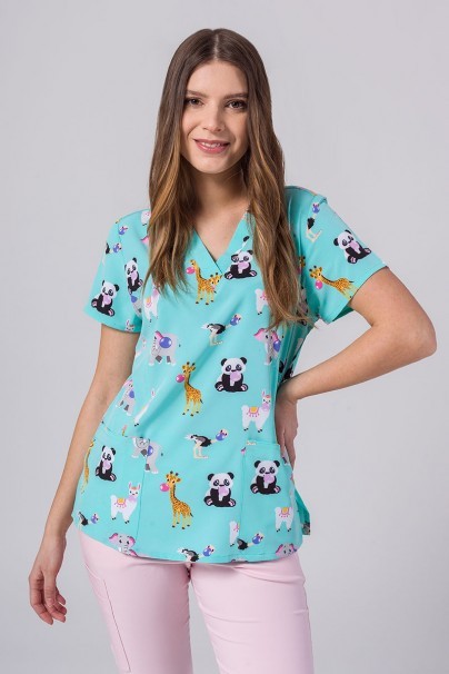 Kolorowa bluza damska Maevn Prints bąbelkowe zoo-1