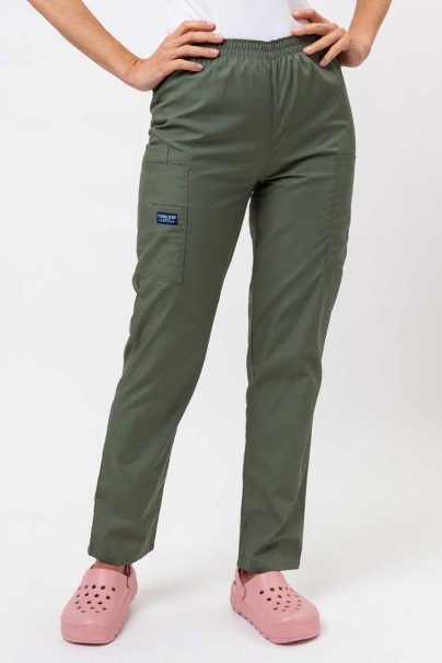 Spodnie medyczne damskie Cherokee Originals Natural Rise oliwkowe-1