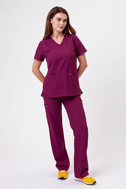 Komplet medyczny damski Cherokee Ultra V-neck wiśniowy