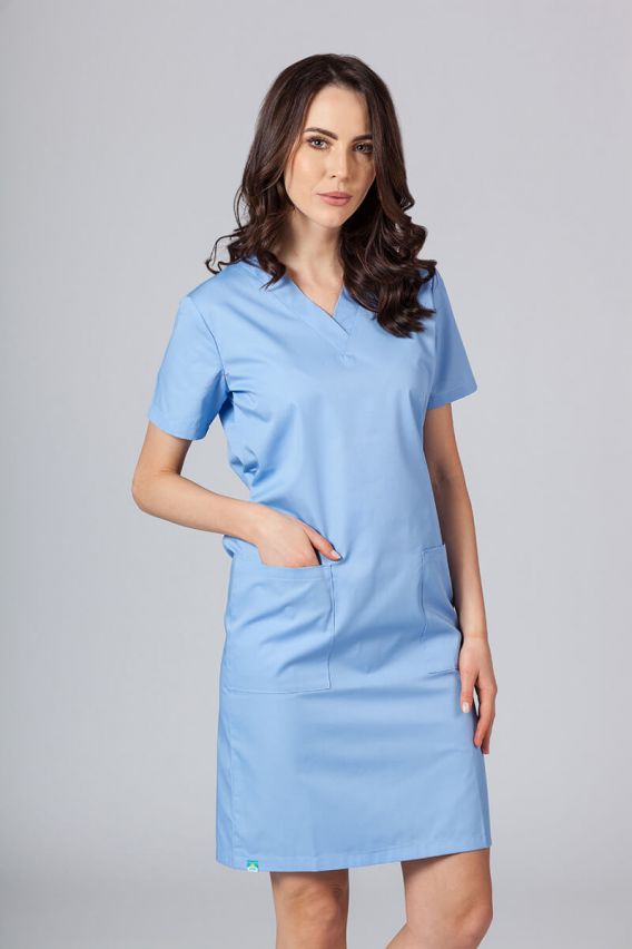 Sukienka medyczna damska prosta Sunrise Uniforms niebieska-1