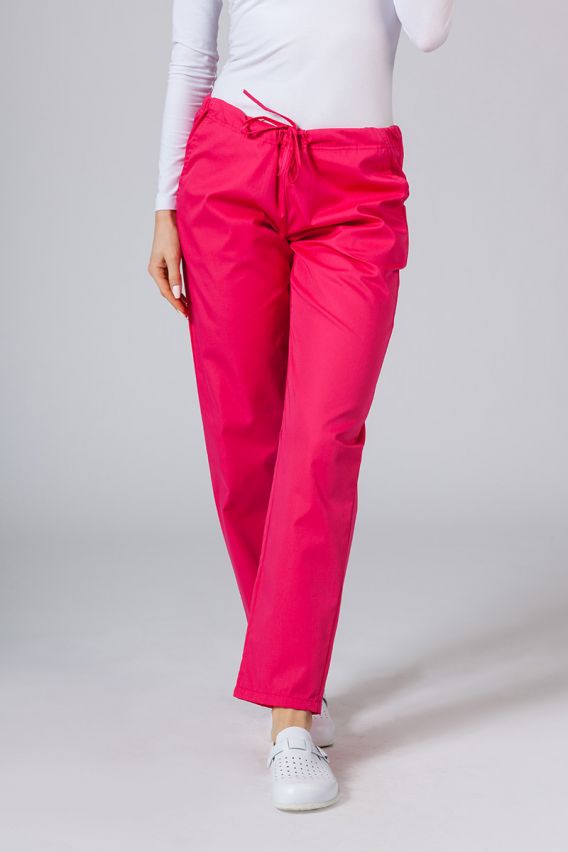 Spodnie medyczne Sunrise Uniforms Basic Regular malinowe-1