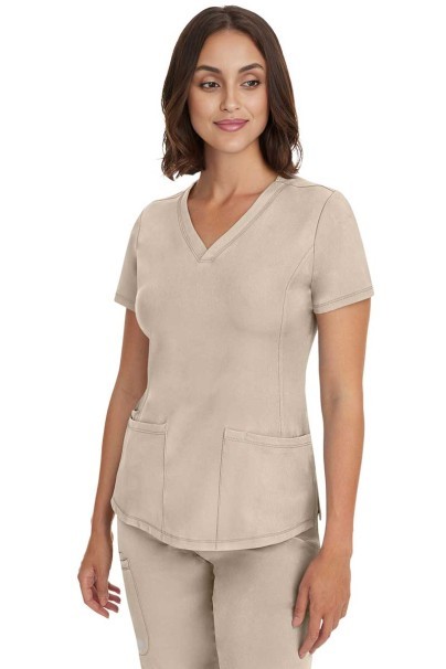 Bluza medyczna damska Healing Hands Monica V-neck beżowa-1