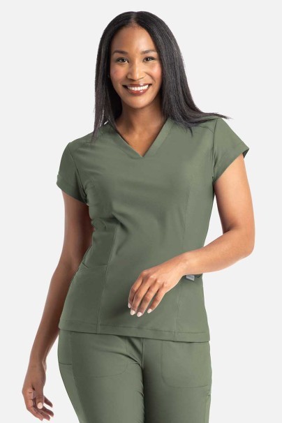 Bluza medyczna damska Maevn Embrace Zoe oliwkowa-1