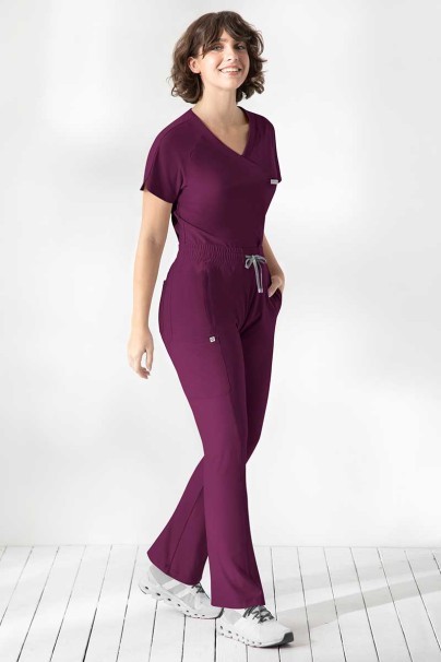 Komplet medyczny damski Maevn Embrace (bluza Luna, spodnie Nora) wiśniowy-1