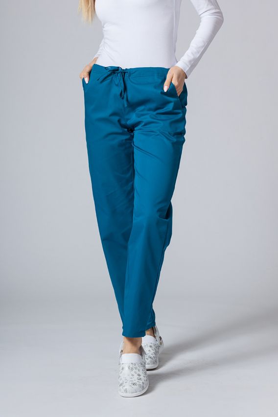 Spodnie medyczne damskie Sunrise Uniforms Basic Regular karaibski błękit-1