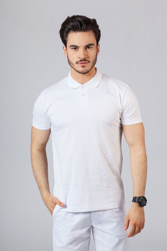 Koszulka męska Polo biała-1