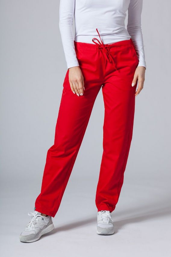 Spodnie medyczne damskie Sunrise Uniforms Basic Regular czerwone-1