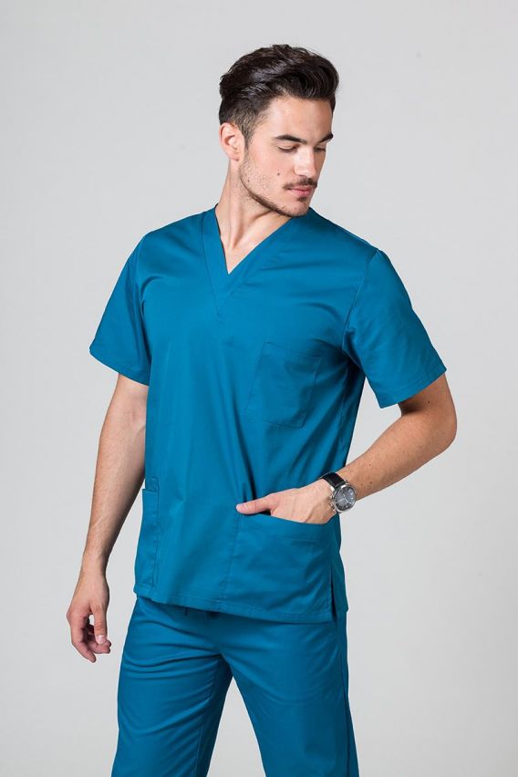 Bluza medyczna męska Sunrise Uniforms Basic Standard karaibski błękit-1