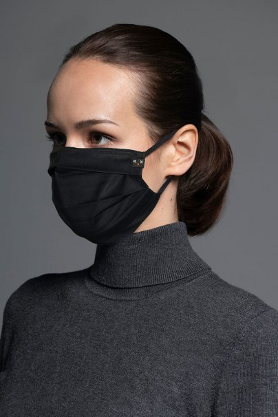 Maska ochronna Classic, 2-warstwowa z kieszonką na filtr (96% bawełna, 4% elastan), unisex, czarna-1