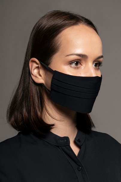 Maska ochronna Canvas, 2-warstwowa (96% bawełna, 4% elastan), unisex, czarna-1