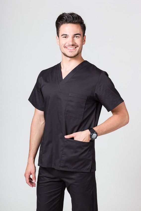 Bluza medyczna męska Sunrise Uniforms Basic Standard czarna-1