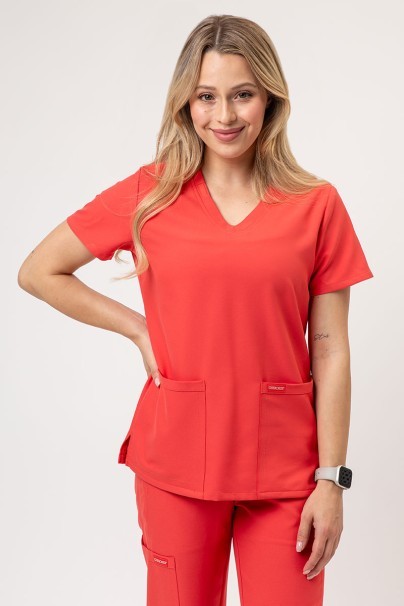 Bluza medyczna damska Cherokee Ultra V-neck Top koralowa-1