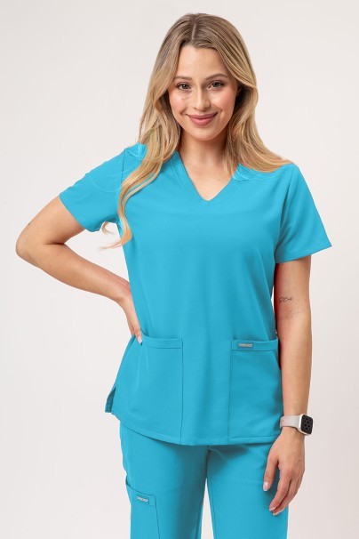 Bluza medyczna damska Cherokee Ultra V-neck Top turkusowa-1